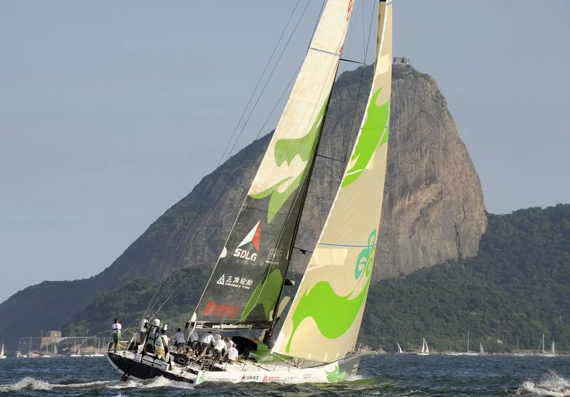 Green Dragon, skippered by Ian Walker (GBR) at the start of leg 6 of the Volvo Ocean Race, from Rio de Janeiro to Boston