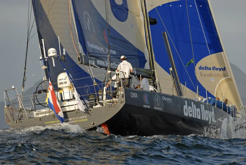 Delta Lloyd, skippered by Roberto Bermudez (ESP) at the start of leg 6 of the Volvo Ocean Race, from Rio de Janeiro to Boston (Photo By Rick Tomlinson / Volvo Ocean Race)