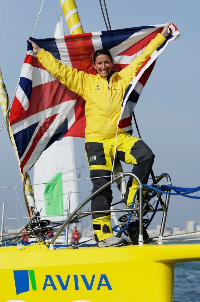 Dee Caffari Aboard Aviva (Photo by Lloyd Images)