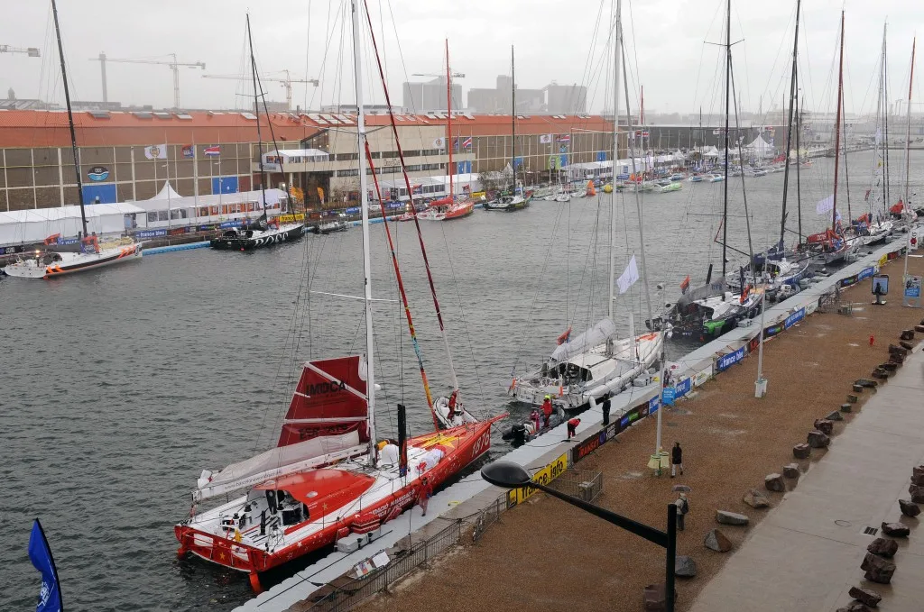 Boats Line Up At Havre Dock For Start Of Transat Jacques Vabre (Photo by 