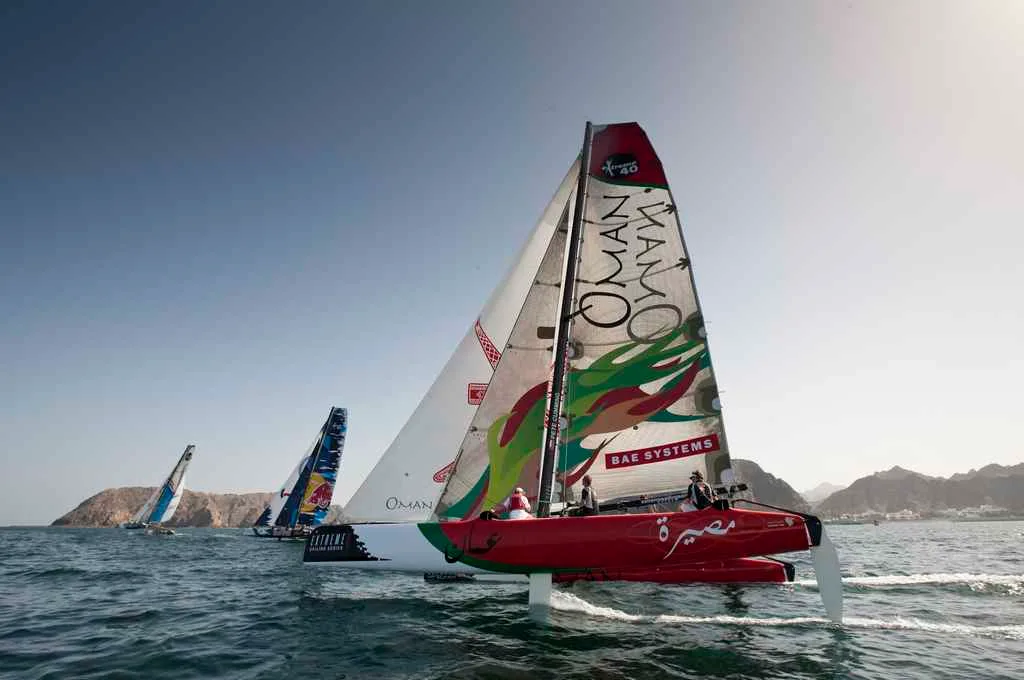oman-sail-masirah-by-mark-lloyd Oman Sail Masirah". Shown here racing close to the shore line. Skippered by Pete Cumming(GBR),Leigh McMillan(GBR),Mark Bulkeley(GBR),Nasser Al Mashari(OMA) (Photo by Mark Lloyd/Lloyd Images/OC Event)