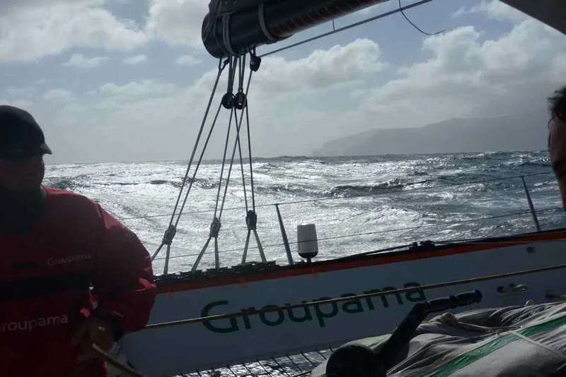 auckland-island Groupama 3 Passing Auckland Island (Photo by Team Groupama)