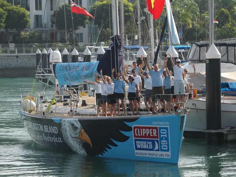 cape-breton-island-by-clipper-ventures-pl Cape Breton Island Leaving Marina At Keppel Bay, Singapore (Photo by Clipper Ventures PLC)