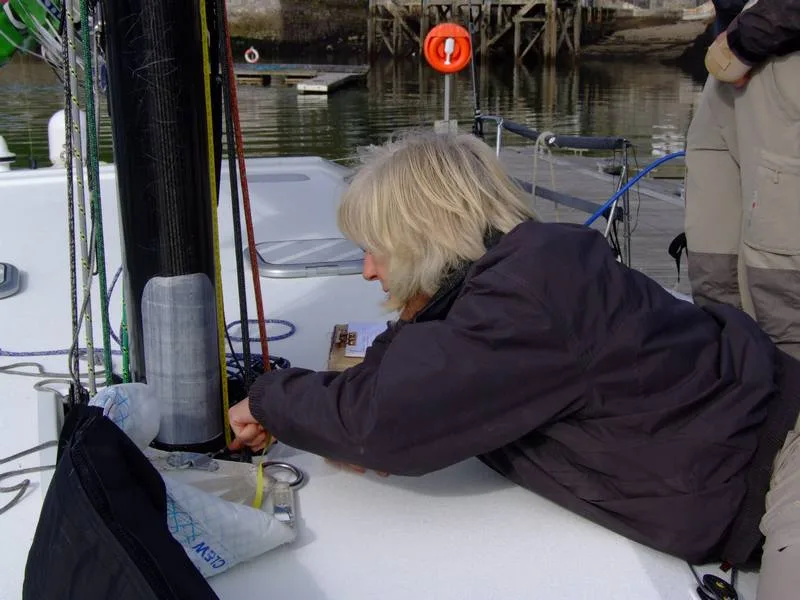 Stephanie Merry Measuring DMS Stephanie Merry measuring DMS prior to departure from Plymouth, UK (Photo by Colin Merry)
