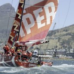 CAMPER with Emirates Team New Zealand, skippered by Chris Nicholson from Australia finishes second on leg 1 of the Volvo Ocean Race 2011-12 from Alicante, Spain to Cape Town, South Africa, at 10:48:04 UTC. (Photo by Marc Bow/Volvo Ocean Race)