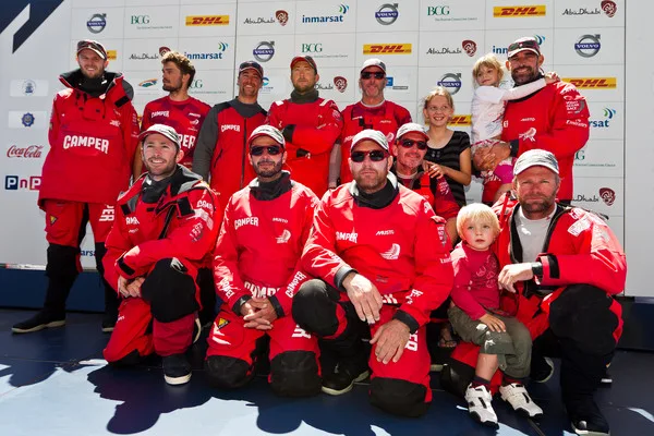 CAMPER with Emirates Team New Zealand Crew on the podium by Ian Roman CAMPER Crew on the podium with 2nd place (Photo by Ian Roman /Volvo Ocean Race)