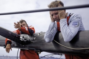 PUMA Ocean Racing powered by BERG, suffered a broken mast on the first leg (Photo by Amory Ross/PUMA Ocean Racing/Volvo Ocean Race)