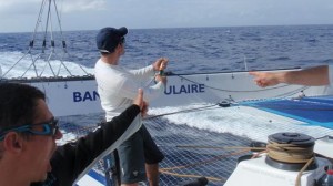 Banque Populaire Crew celebrate breaking the equator to equator record (Photo courtesy of BPCE)