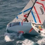 Conrad Colman and Adrian Kuttel on Cessna Citation led the GOR fleet into Cook Strait at the start of Leg 3