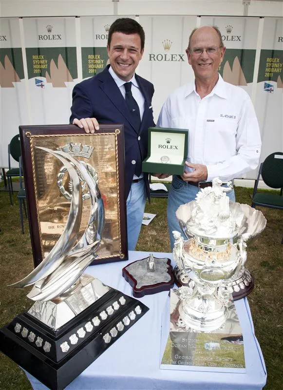 Overall Handicap winner, Stephen Ainsworth, LOKI with Patrick Boutellier Rolex Australia Overall Handicap winner, Stephen Ainsworth, LOKI with Patrick Boutellier Rolex Australia Poto by Rolex / Daniel Forster)