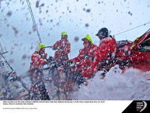 Camper Crew early in second stage of Leg 4 (Photo by Hamish Hooper /CAMPER ETNZ / Volvo Ocean Race)