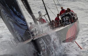 PUMA Ocean Racing powered by BERG, skippered by Ken Read from the USA, closing towards the finish of leg 4 in Auckland, during the Volvo Ocean Race 2011-12. (Photo by Ian Roman / Volvo Ocean Race)