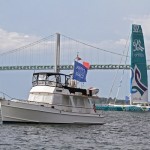Oman Sail and Newport Bridge prior to the Prologue Start (Photo by George Bekris)