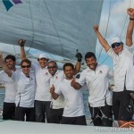 Sidney Gavignet and Musandam Crew Celebrate 3 Wins (Photo by Ricardo Pinto / S.A.MOD70)