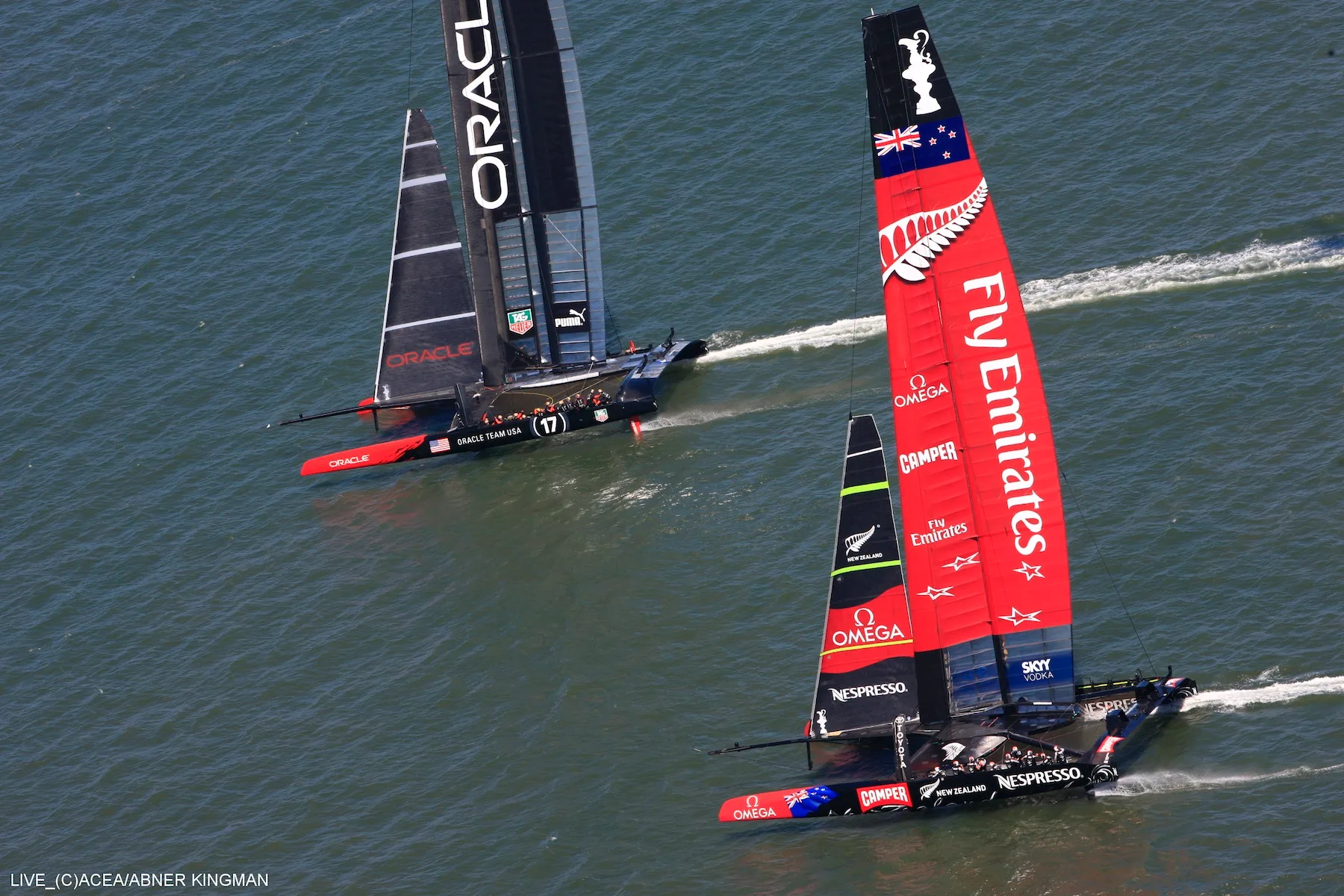 San Francisco (USA,CA) - 34th America's Cup - Oracle vs ETNZ; Day 1 Racing