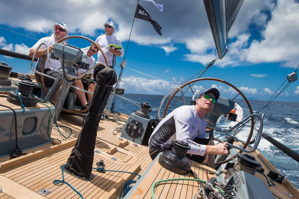 Peter Harrison driving "Jolt 2" at Les Voiles de St. Barth (Photo by Les Voiles de St. Barth / Christophe Jouany ) Peter Harrison driving "Jolt 2" at Les Voiles de St. Barth (Photo by Les Voiles de St. Barth / Christophe Jouany )