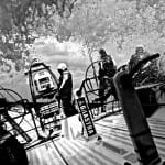 February 15, 2015. Leg 4 to Auckland onboard Team Brunel. Day 7. A huge wave crashes over the deck (Stefan Coppers / Team Brunel / Volvo Ocean Race)