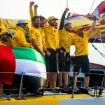 April 05, 2015. Abu Dhabi Ocean Racing, winner of Leg 5 arriving to Itajaí. (Photo by Buda Mendes / Volvo Ocean Race )