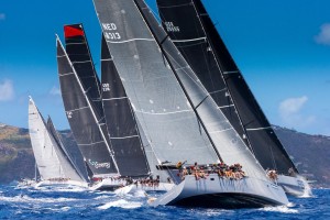 Fleet racing in 2015 at the.Les Voiles de Saint Barth (Photo © Christophe Jouany 21)