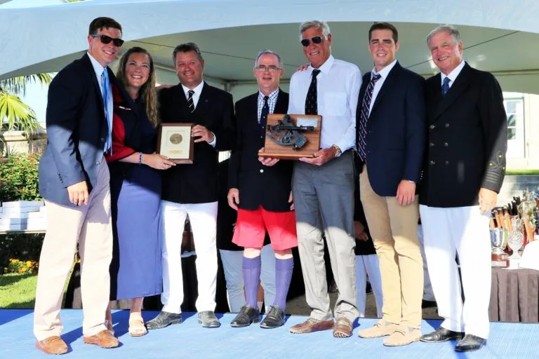 Grundoon, Jim Grundy, St. David's Lighthouse Trophy; Glenn Family at prize giving Nic Douglass - AdventuresofaSailorGirl.com)